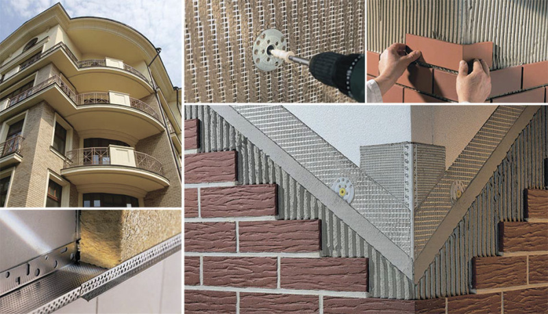 Cистема монтажа клинкерной фасадной плитки